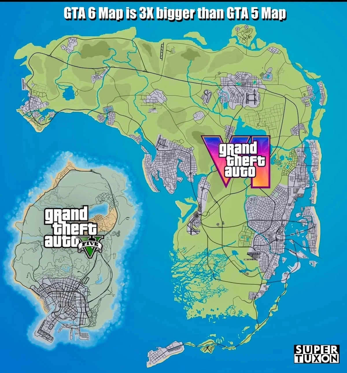 Comparison of the GTA 5 and GTA 6 maps โ what we already know
