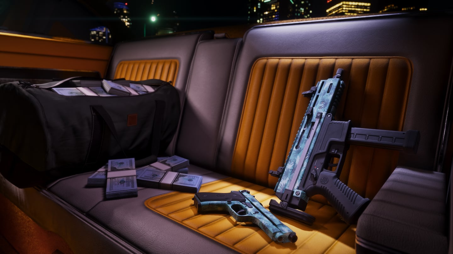 GTA 6 — Vintage Vice City – Weapon Pattern (official screenshot)